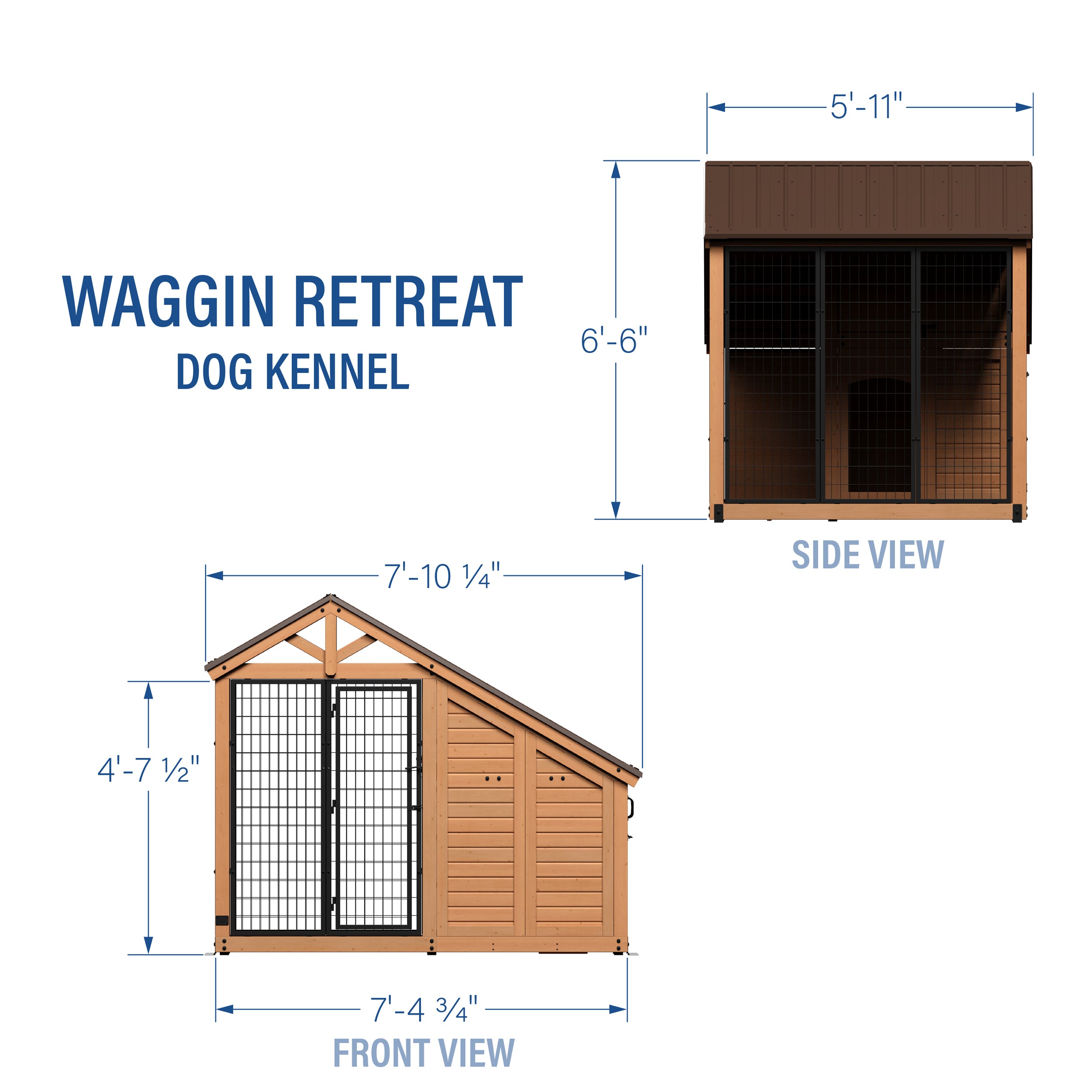 Waggin' Retreat Dog Kennel Dimensions