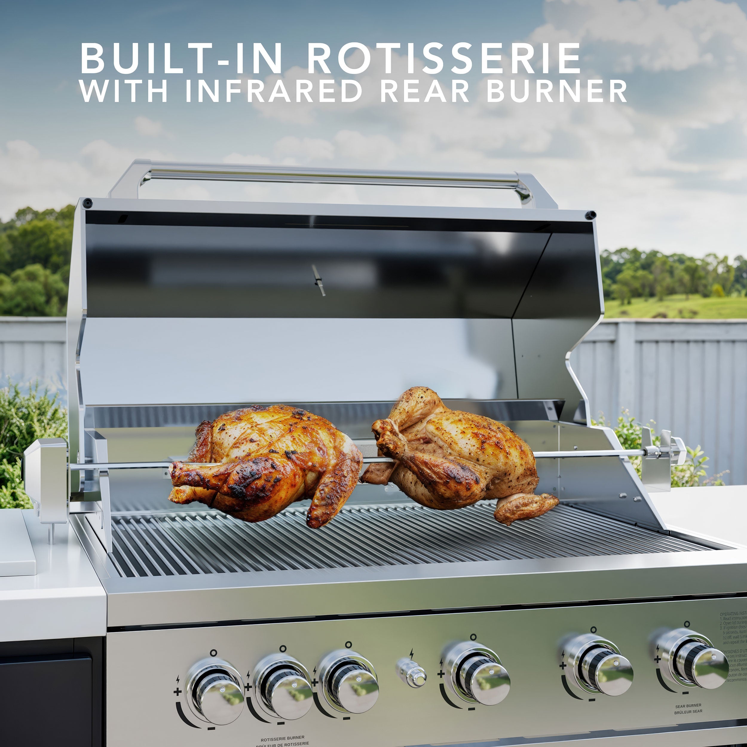 Emory 12' Galvanized Steel Outdoor Kitchen with built-in rotisserie