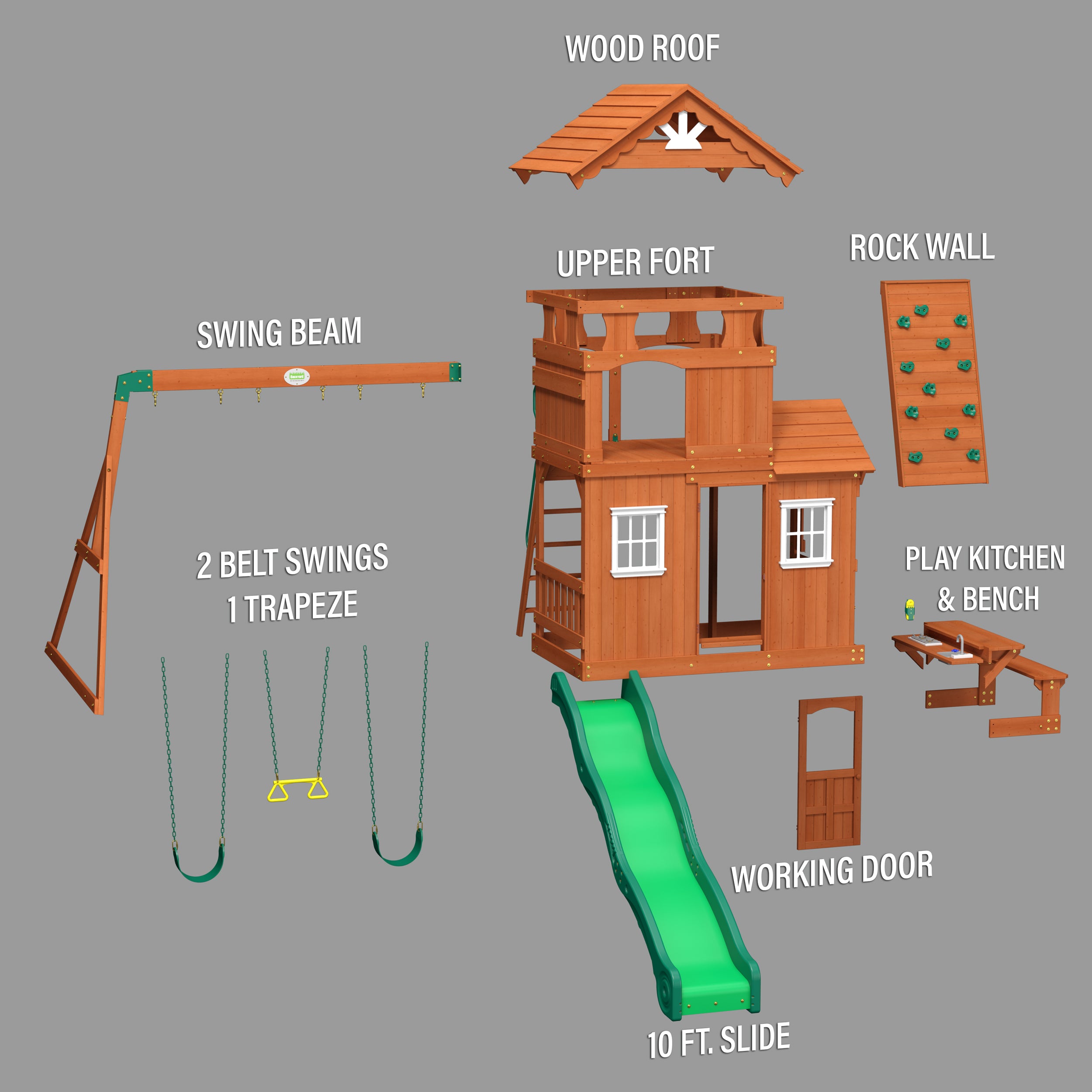 Shenandoah Swing Set Exploded View-EN