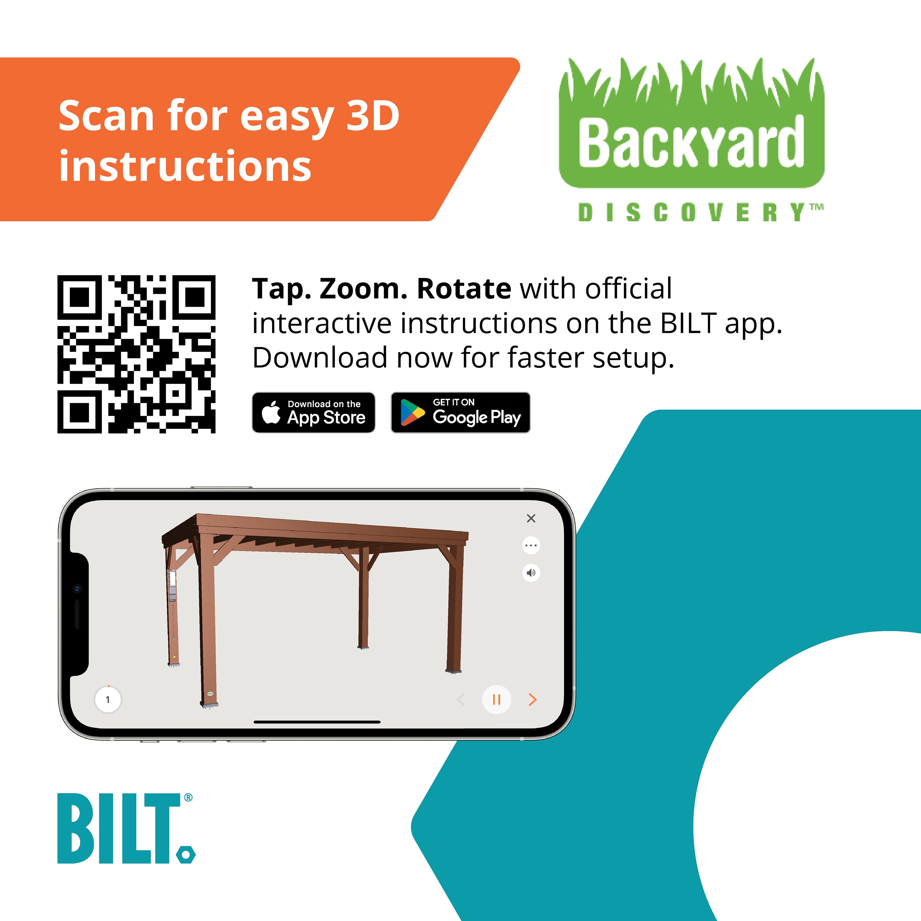 14x10 Brockton Pergola Bilt App - Ready to Assemble