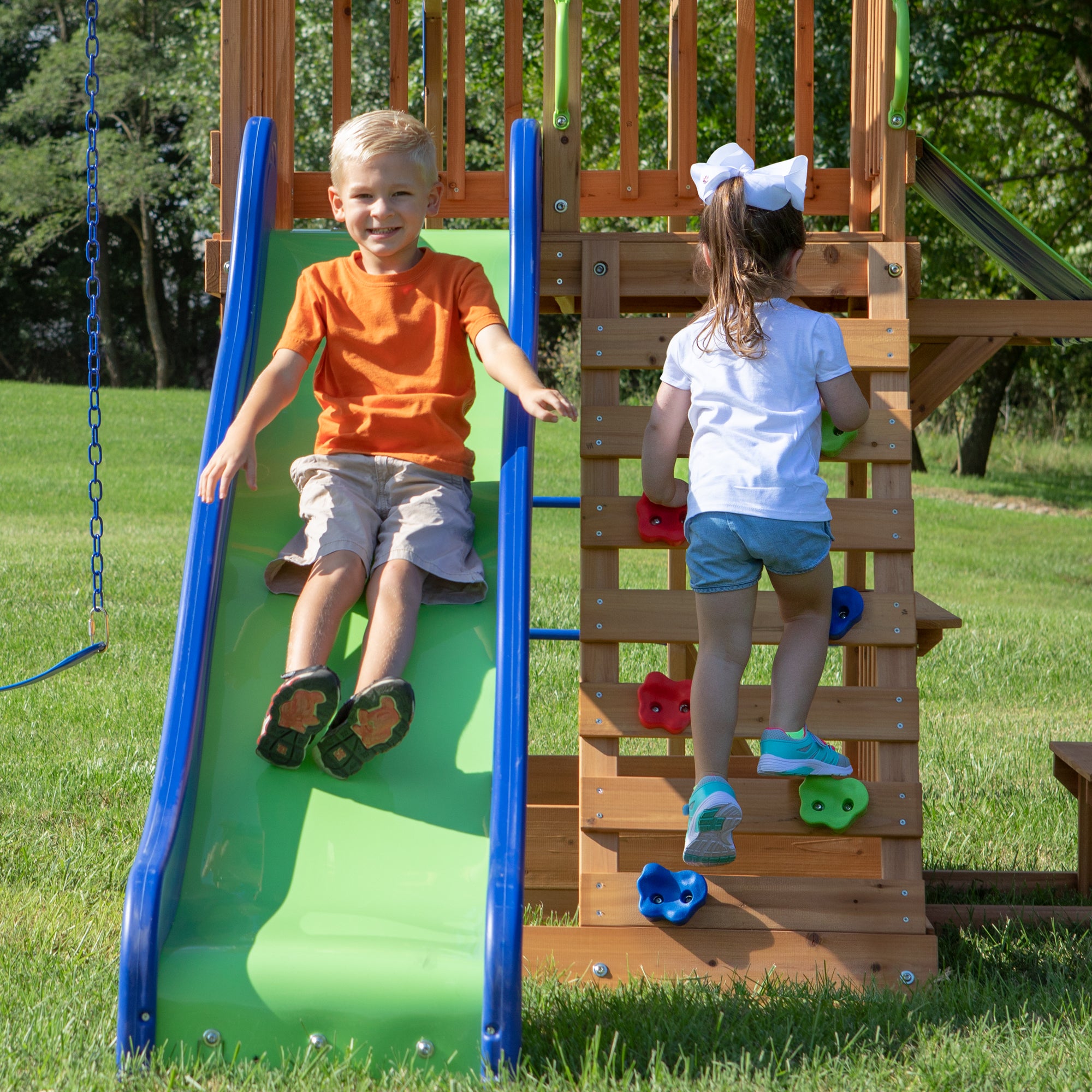 Beach Front Swing Set Rock Wall