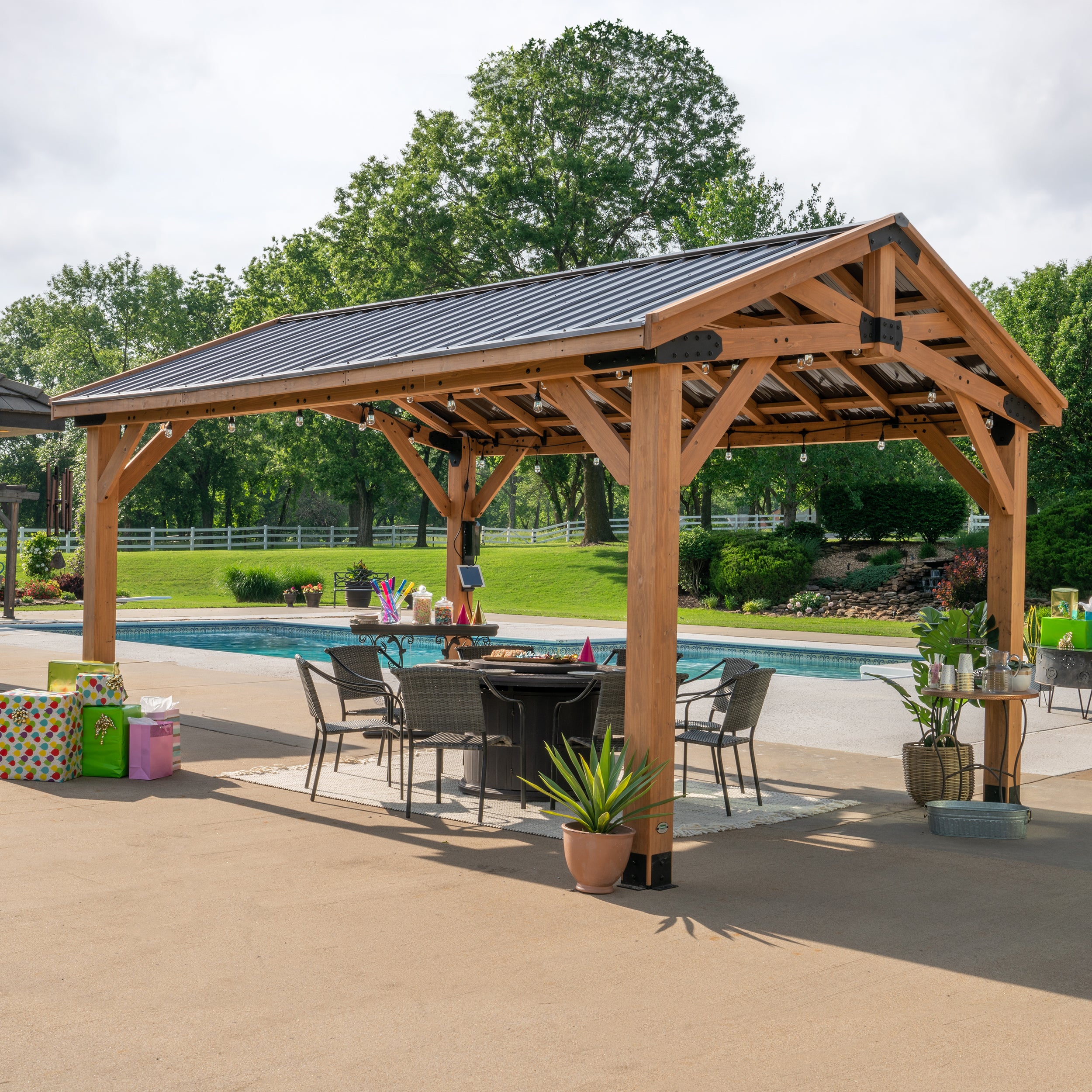Norwood 16x12 Gazebo placed by pool