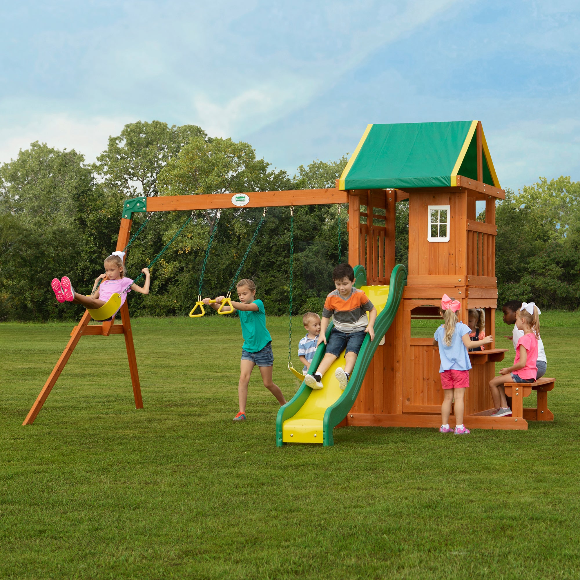 Backyard Discovery Playsets - Oakmont Wooden Swing Set