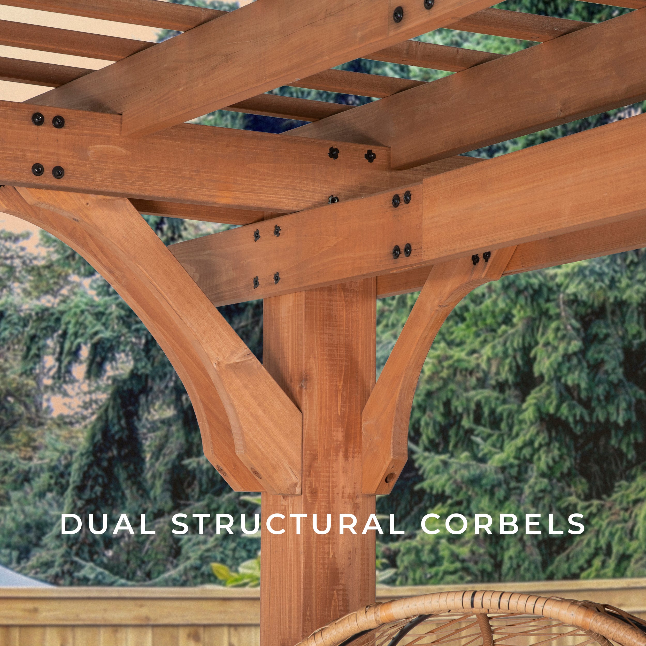14x12 Beaumont Pergola Inside Corner
