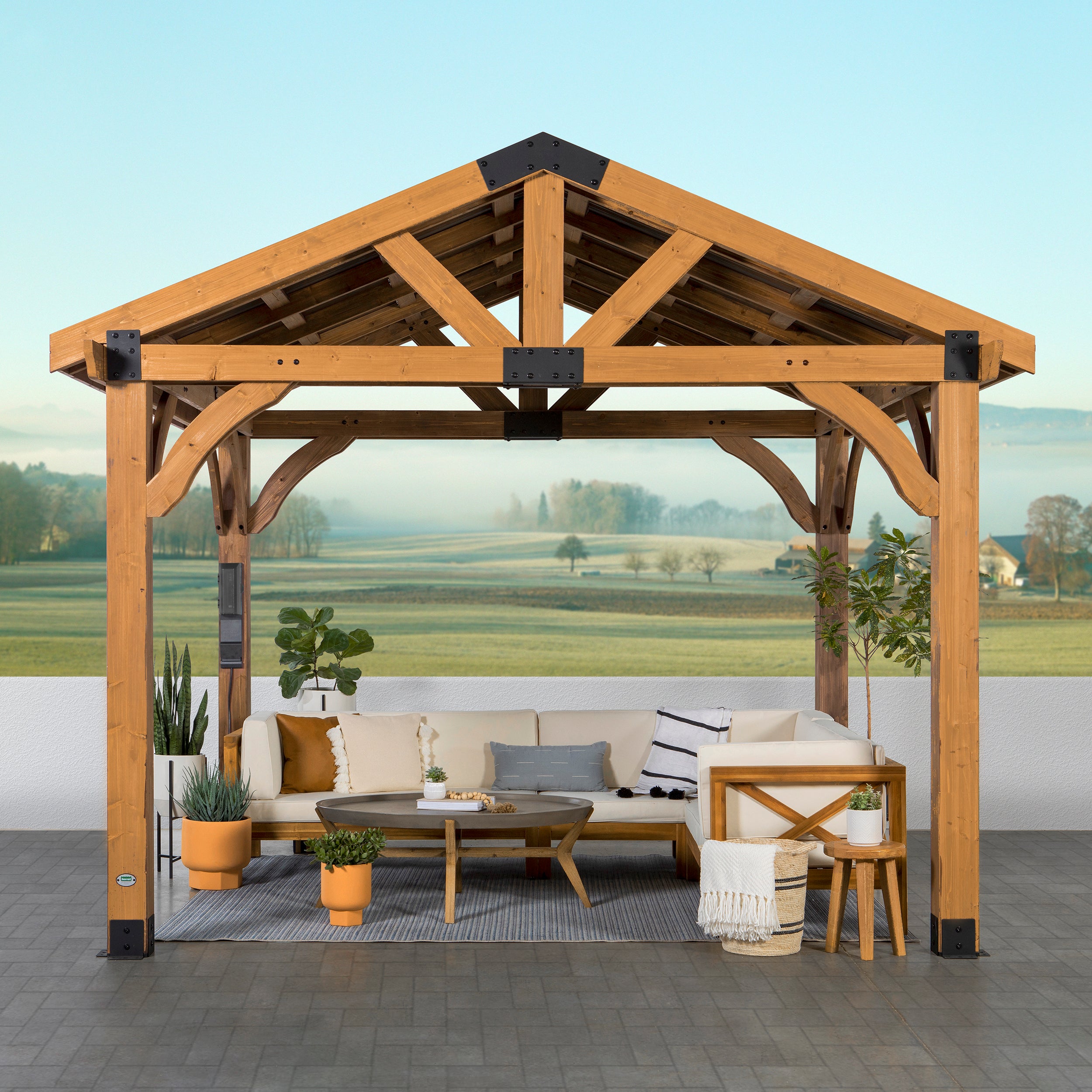 12x10 Arlington Gazebo Light Brown