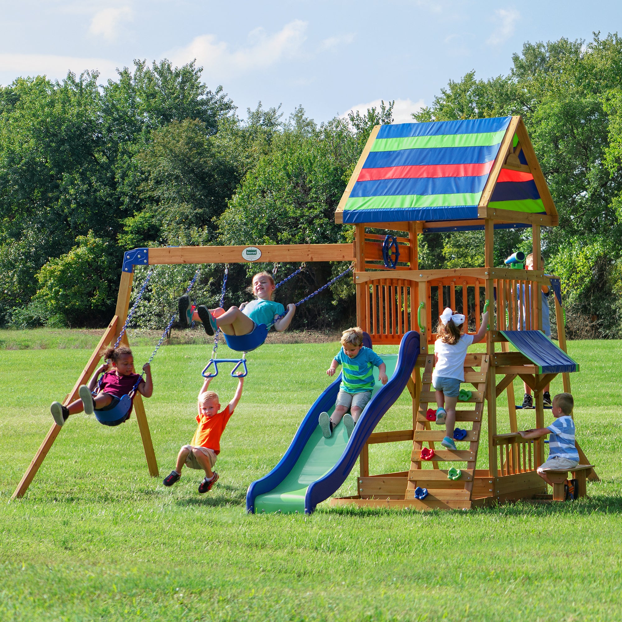 Backyard Discovery Playsets - Beach Front Wooden Swing Set#main